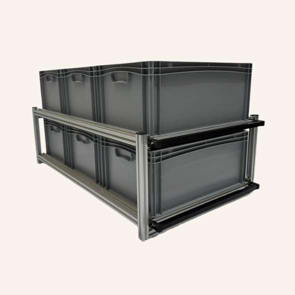 Doppel-Schubladenmodul für Euroboxen – 1280 × 503 × 730 mm