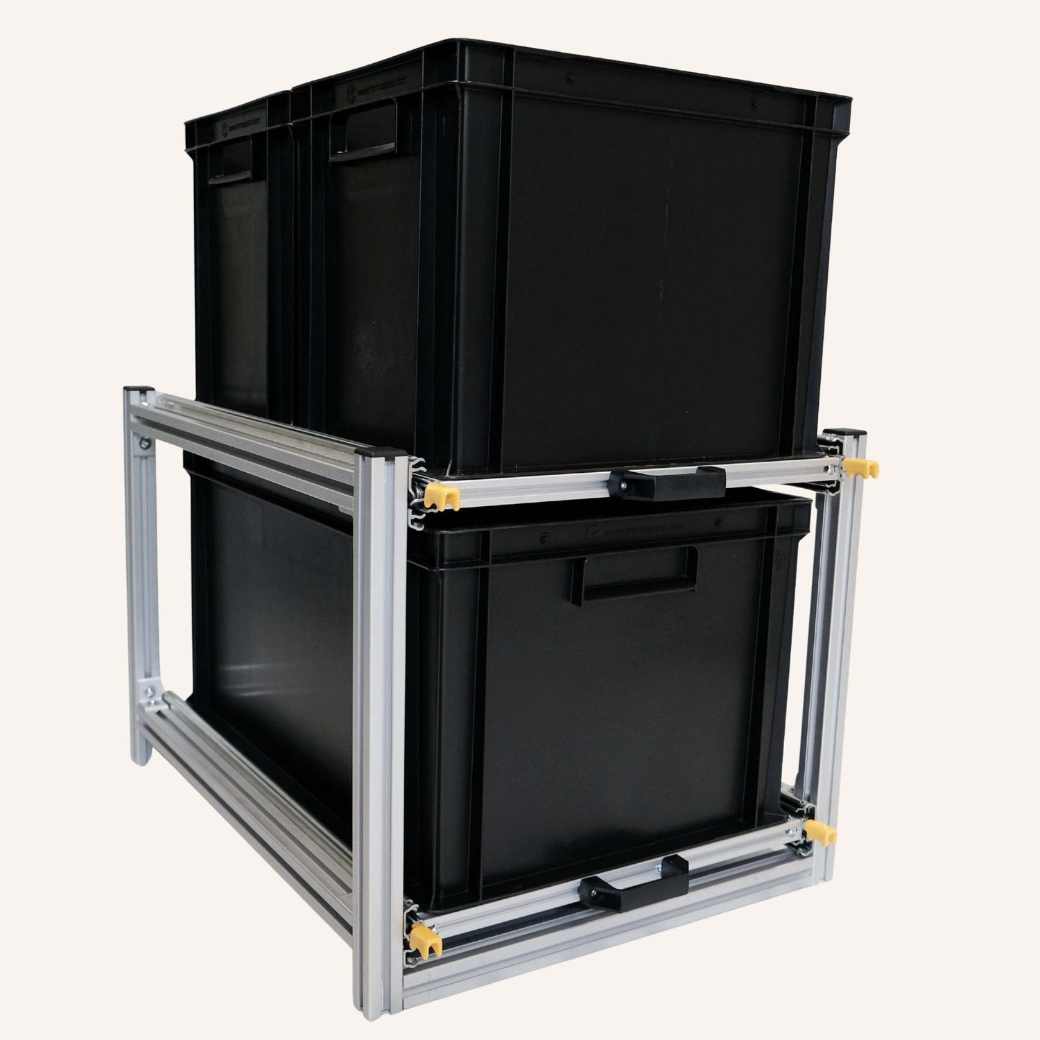 Dubbele schuifmodule 73 cm hoog (hoogte inclusief bakken)