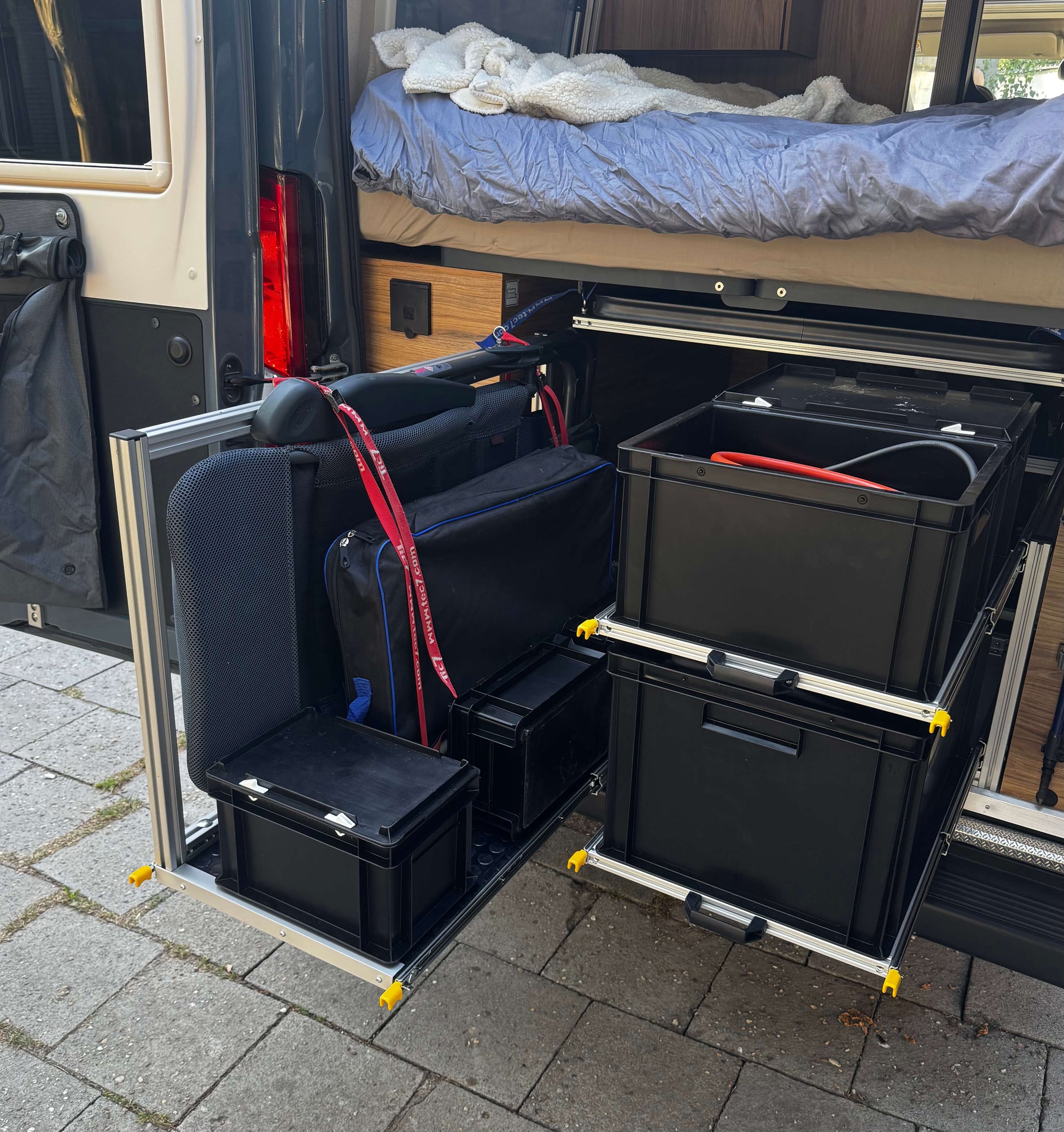 alle schuiven uitgeschoven 