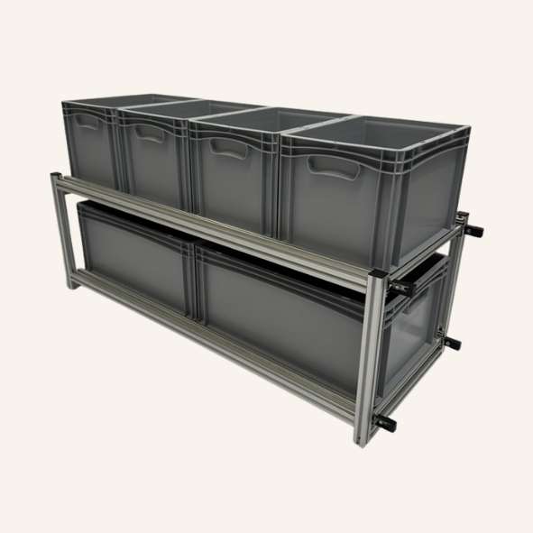 Doppel-Schubladenmodul für Euroboxen – 1280 × 503 × 730 mm