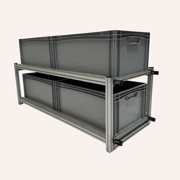 Doppel-Schubladenmodul für Euroboxen – 1280 × 503 × 730 mm