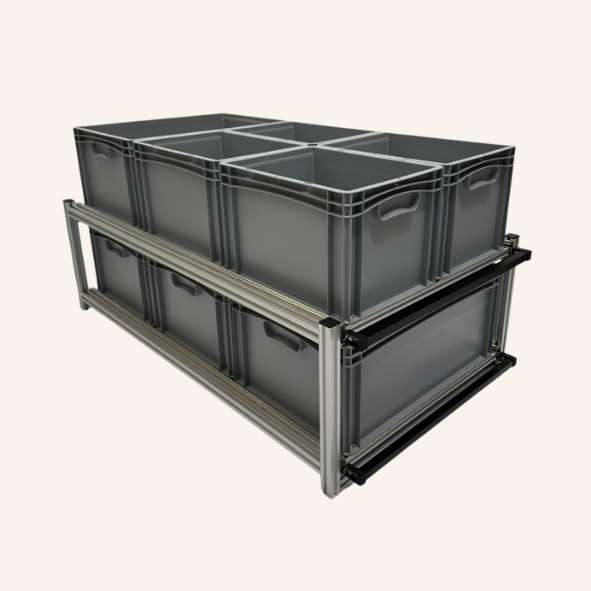 Doppel-Schubladenmodul für Euroboxen – 1280 × 503 × 730 mm
