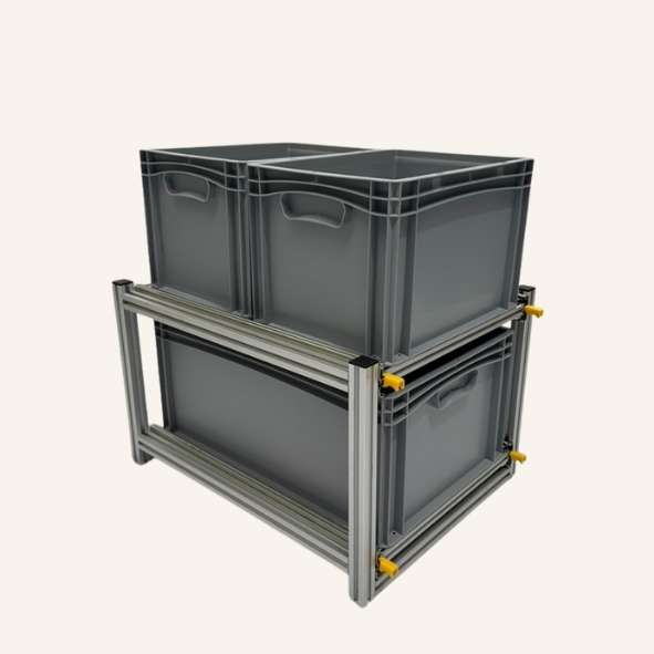 Doppel-Schubladenmodul für Euroboxen – 685 × 503 × 730 mm