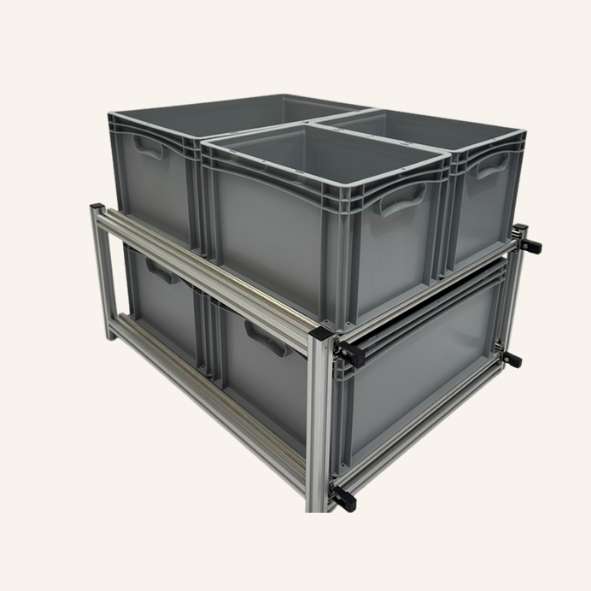 Doppel-Schubladenmodul für Euroboxen – 885 × 703 × 730 mm