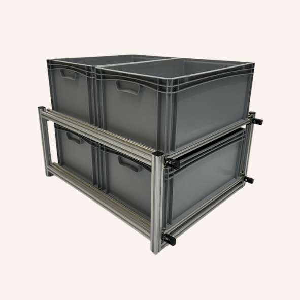 Doppel-Schubladenmodul für Euroboxen – 885 × 703 × 730 mm