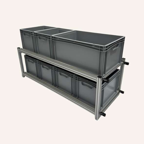 Doppel-Schubladenmodul für Euroboxen – 1280 × 503 × 730 mm