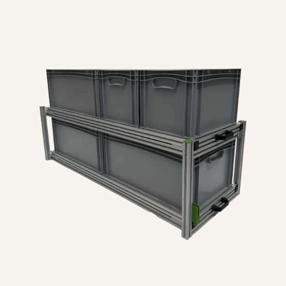 Dubbele light schuifmodule 1295 × 500 × 730 mm