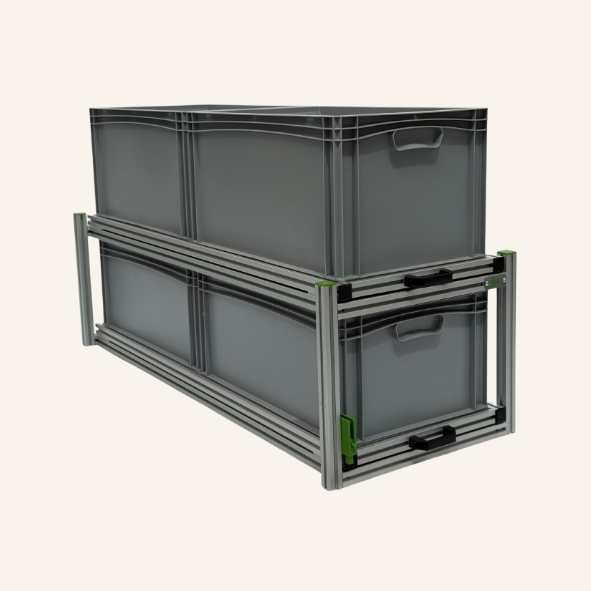 light module met 4 euronorm bakken 60x40 voor camper 