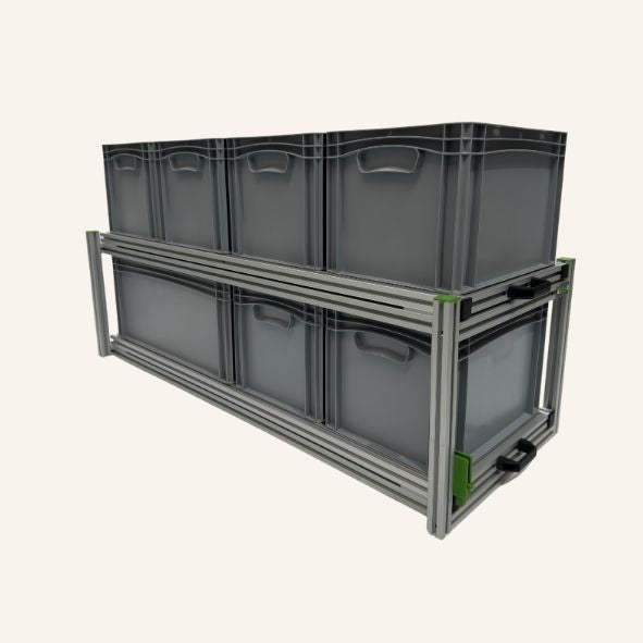 Dubbele light schuifmodule 1295 × 500 × 730 mm